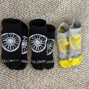 SoulCycle Black and Gray Ankle Socks Trio
